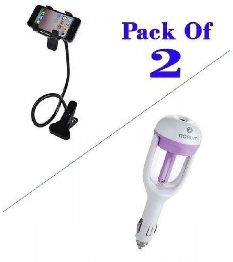 Pack Of 2 - -- Flexible Mobile Holder + Car Air humidifier