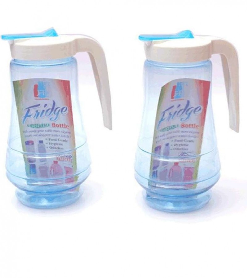Pack of 2 Transparent Water Jug with Handle – Plastic Blue