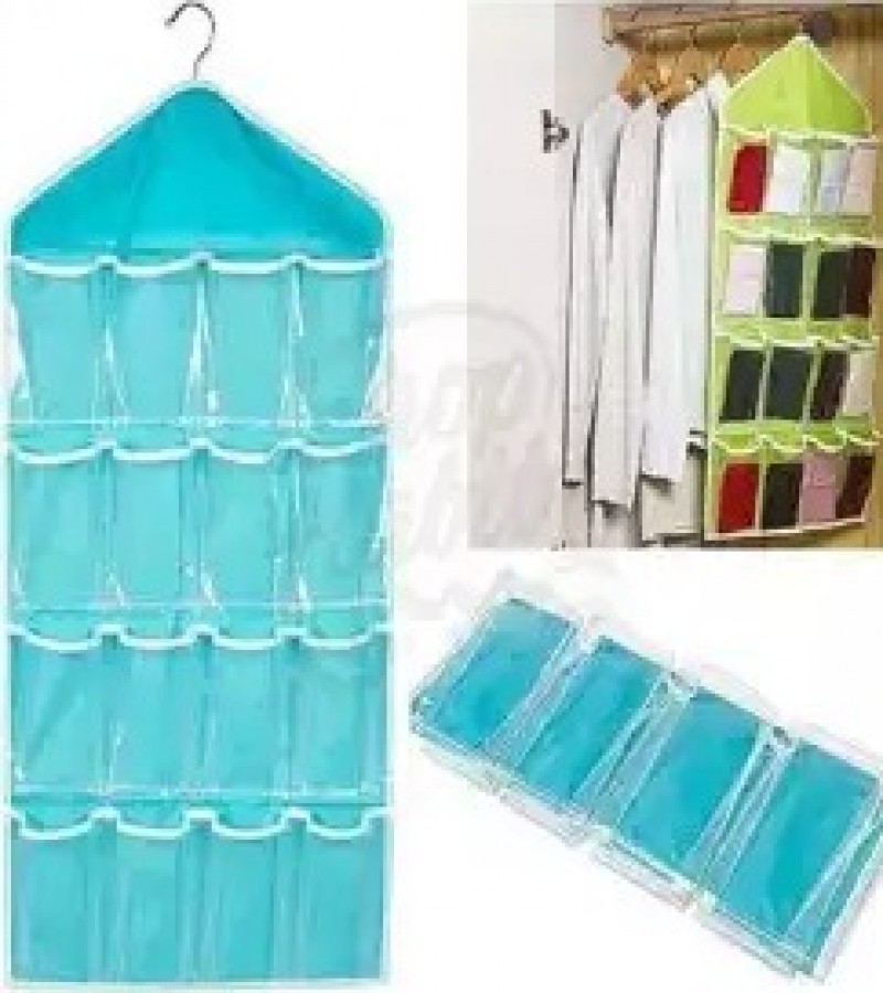 Pack Of 2 Wall Mounted 16 Grid Storage Bag