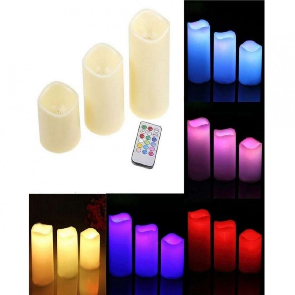 Pack of 3 - LED Candles - Multicolor
