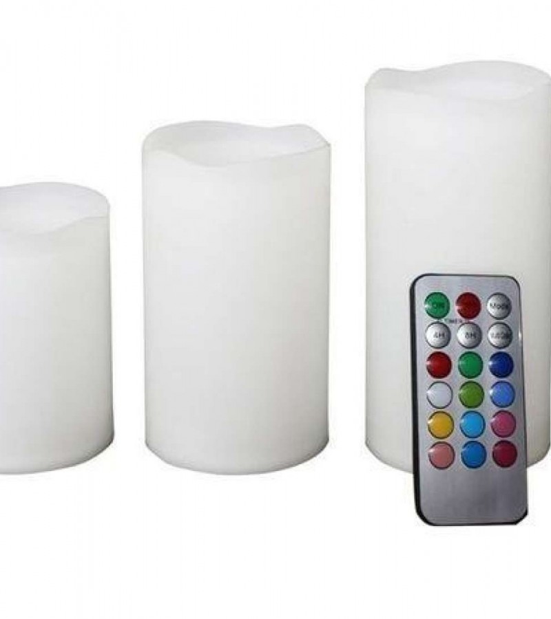 Pack Of 3 - Led Electronic Candles With Remote