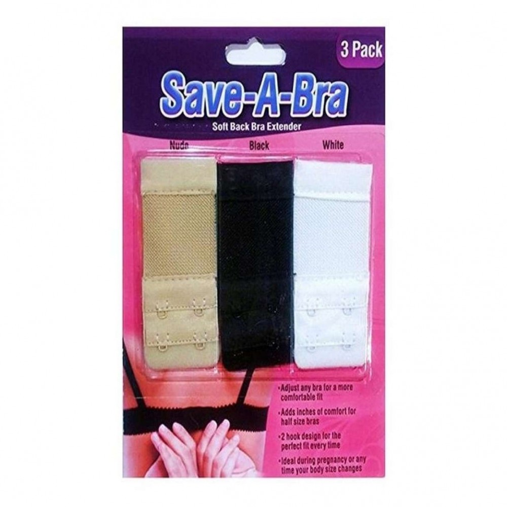 Pack of 3 - Save a Bra Soft Back Bra Extender - Multicolour