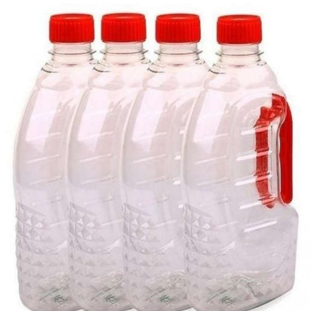 Pack of 4  Water Bottles - 1L - Transparent