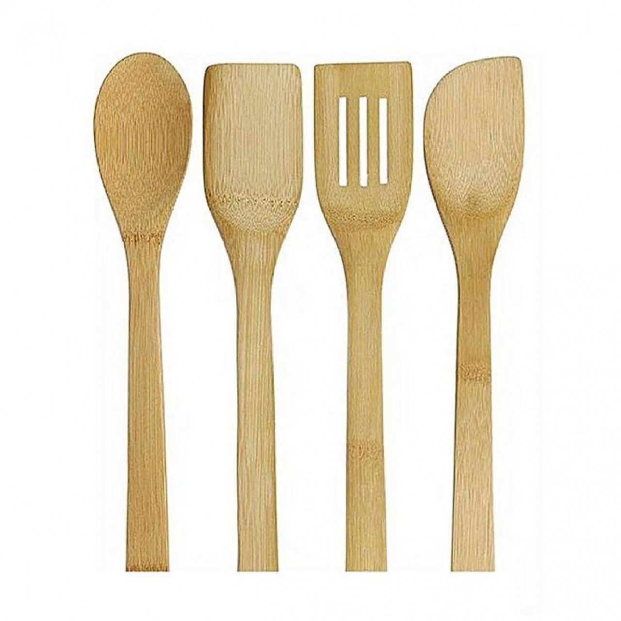 Wooden Spoon Set - Pack Of 4 - Light Brown