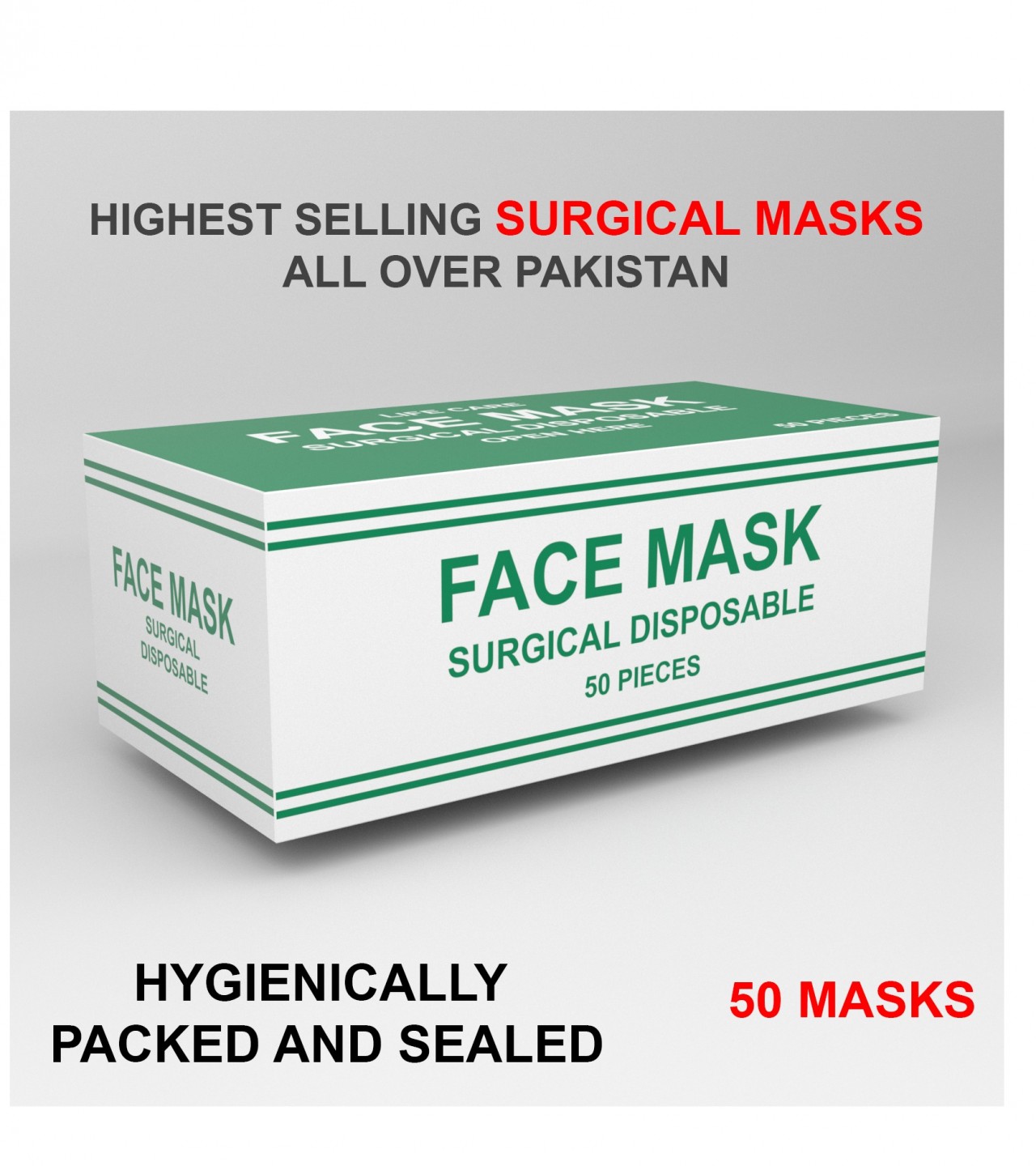 Pack of 50 Disposable Face Mask White
