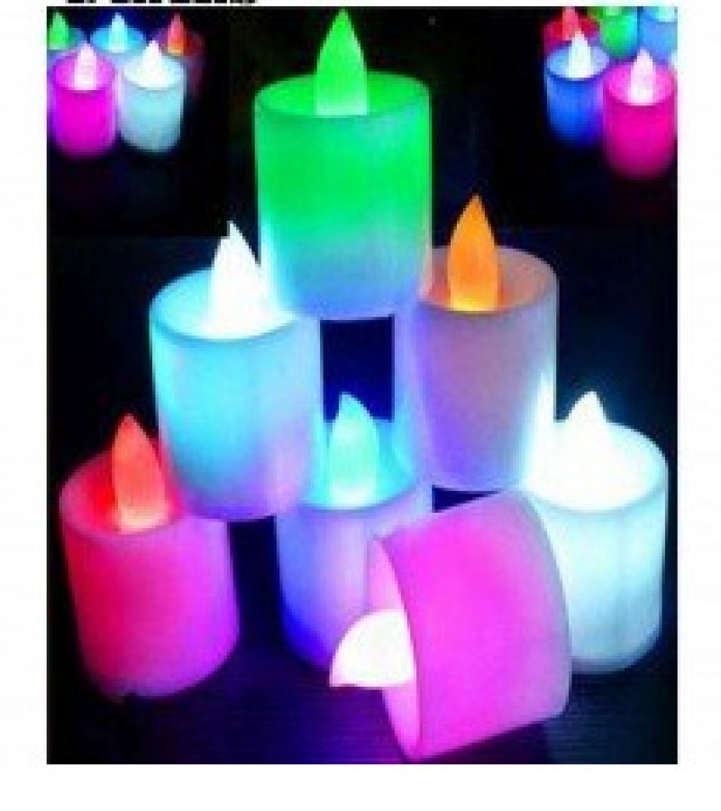 Pack Of 6 LED Glowing Tea Light Candles - Flame less