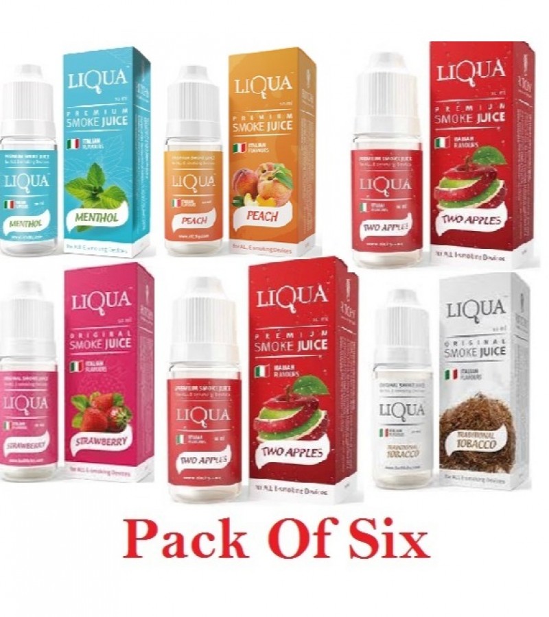 Pack Of 6 Liqua  Flavor / Cloud E Liquid Juice Oil Vape Shisha Pen Refill