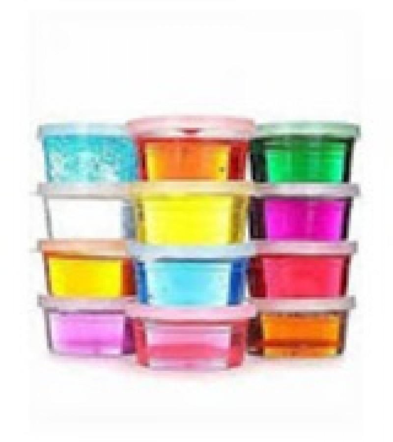 Pack Of 6 - Playful Glitter Slime In Transparent Containers