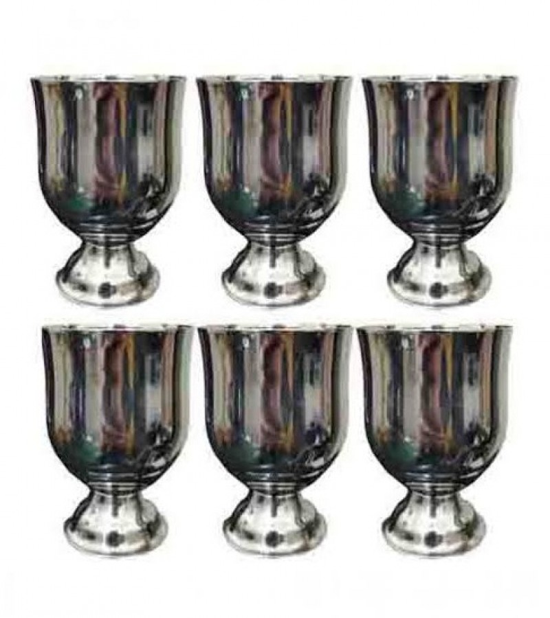 Pack OF 6 Round SHAPE Steel Glass