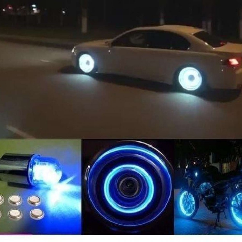 Pack of 6 - Tyre LED Light Set for Cars & Bike