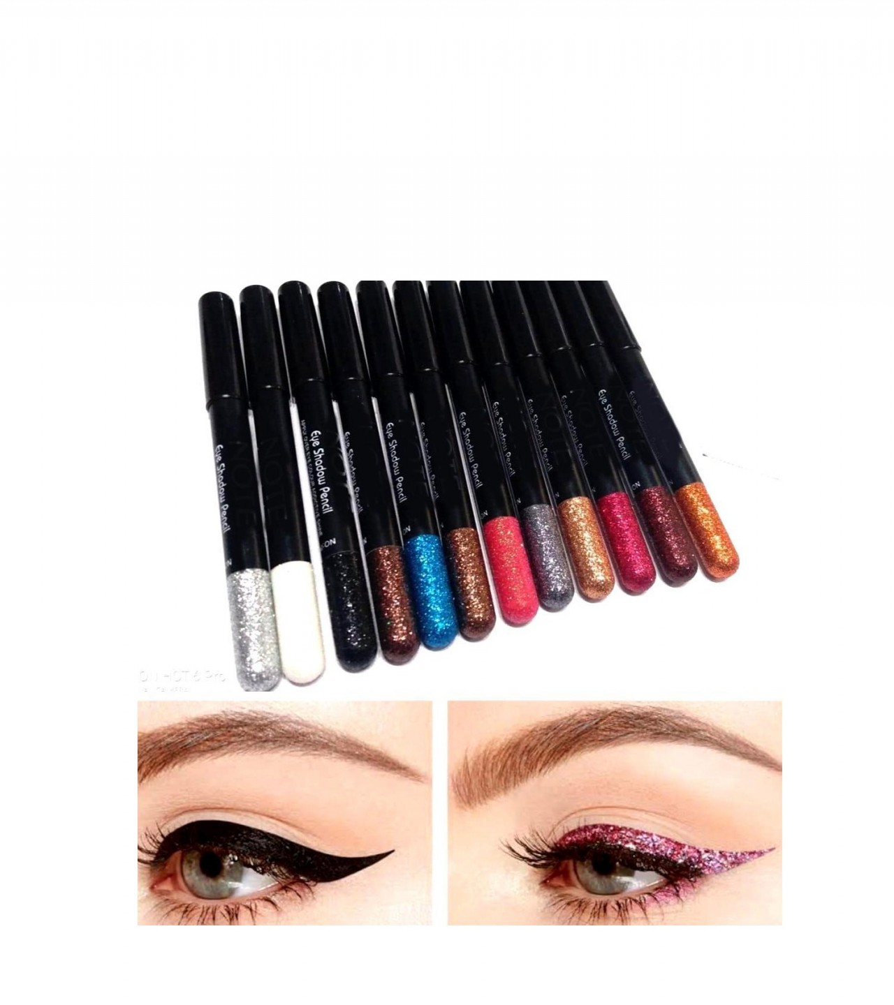 pack of 8- shade glittery eye liner pencils high quality