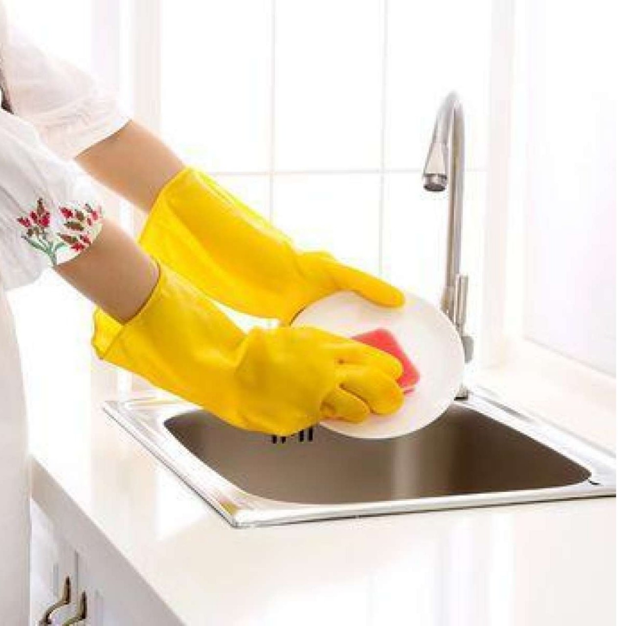 Pair Rubber Washing Gloves