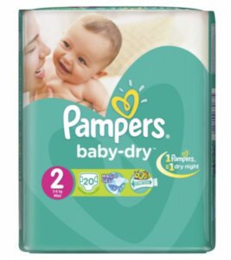 Pampers Baby-Dry Value Pack [Size 2/Small/3-6 kgs, 20 Diapers)