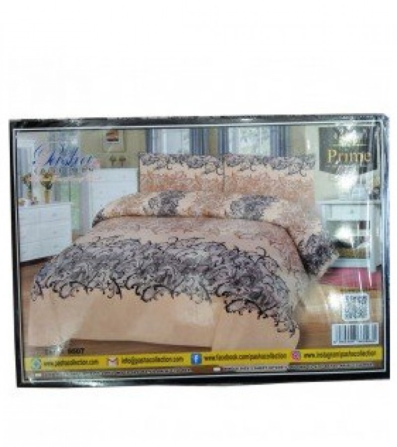 Pasha Collection King Size Double Bed Sheet Des-9507 With 2 Pillow Covers