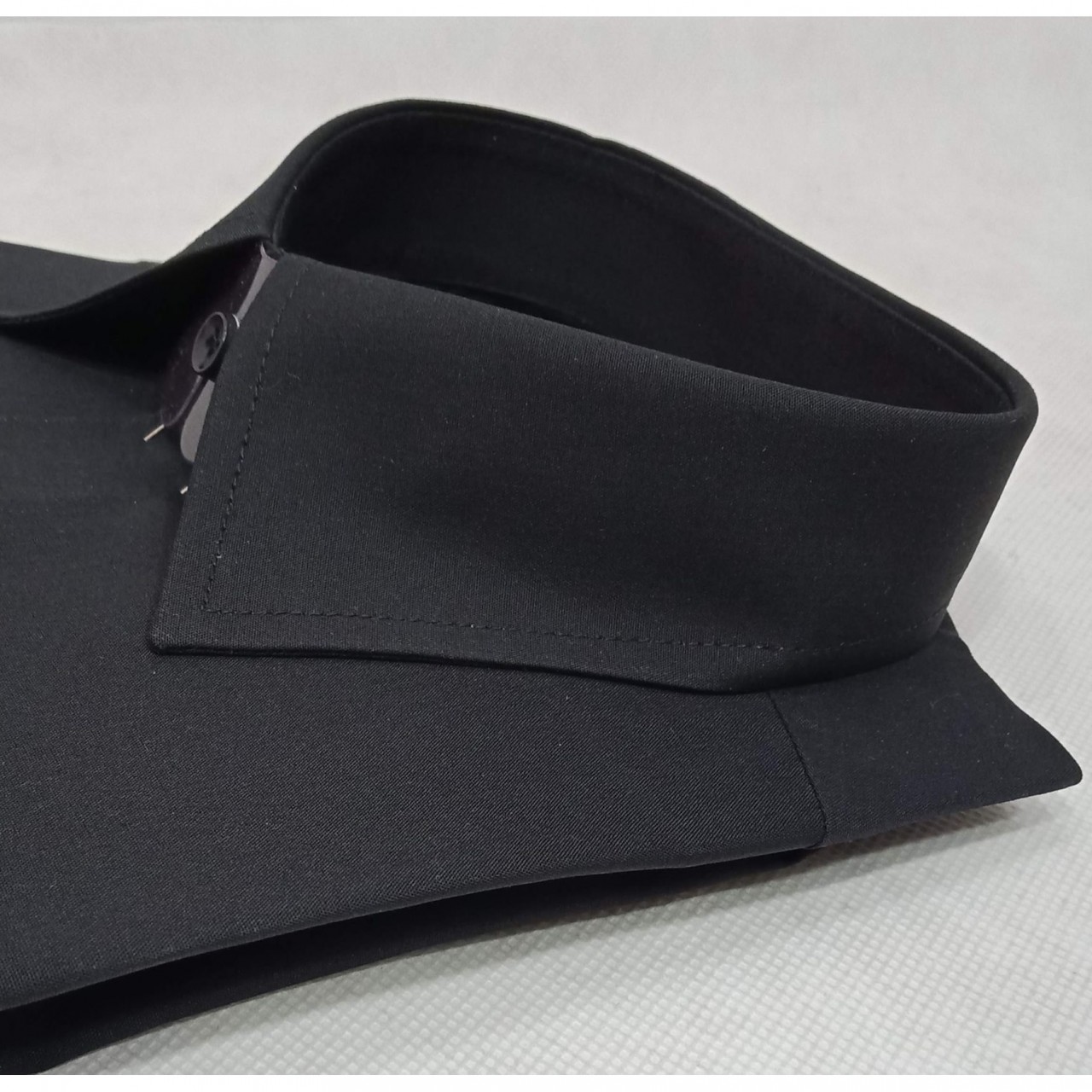 Plain Quality Formal Shirt For Men - Double Needle Stitching - Black