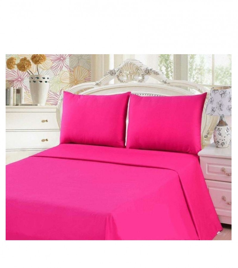Plain Cotton Double Bedsheet Set 1 Double Bed Sheet