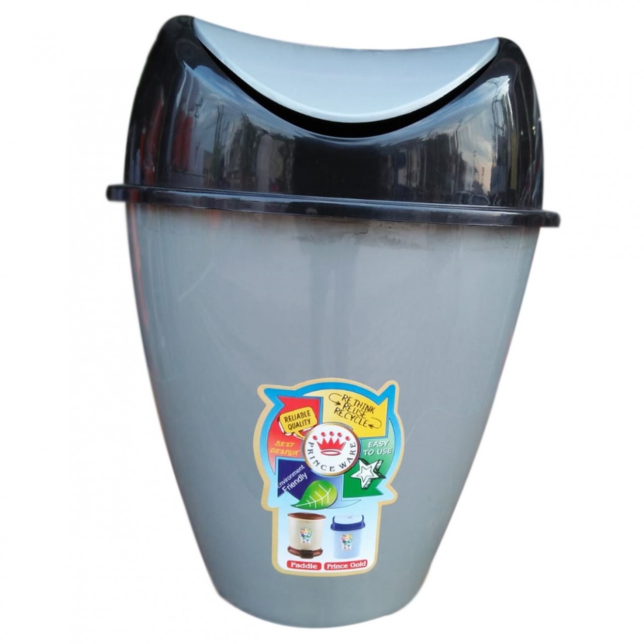 Plastic Garbage Dustbin With Swing Lid For Home & Office Use