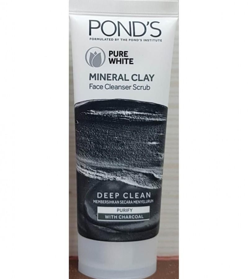 PONDS PURE WHITE MINERAL CLAY FACE CLEANSER SCRUB 90GM