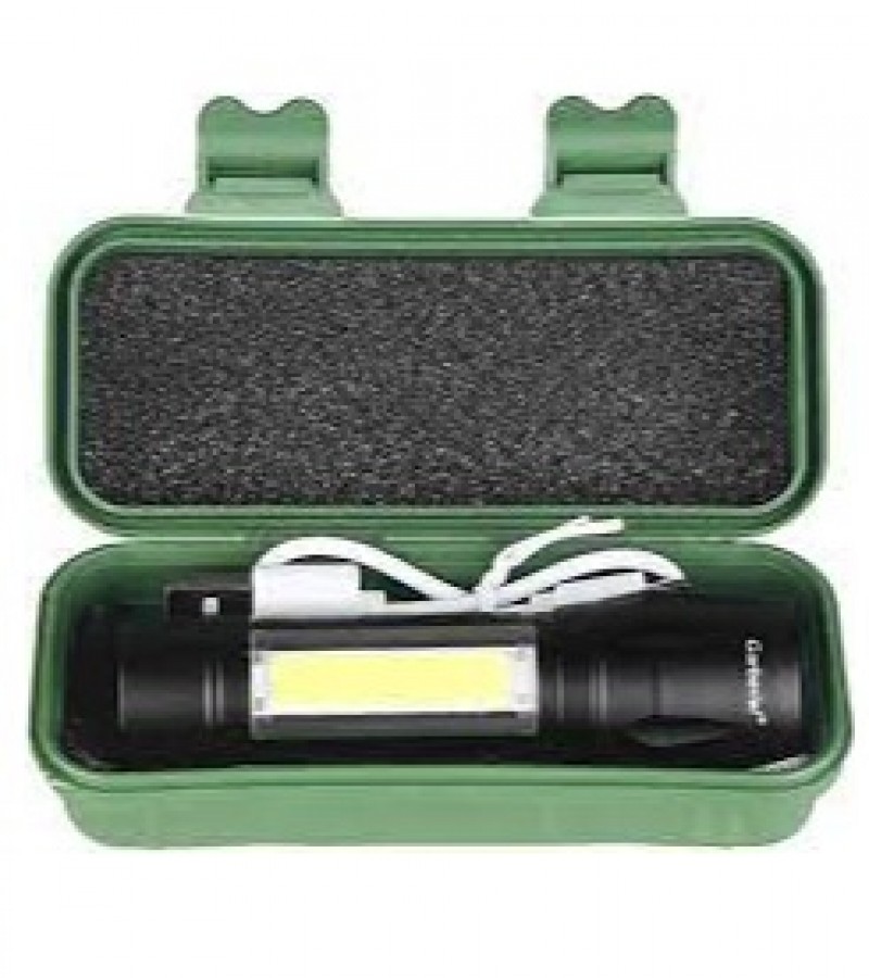 Portable USB Rechargeable Flashlight &COB Work Light Pen Torch Lamp