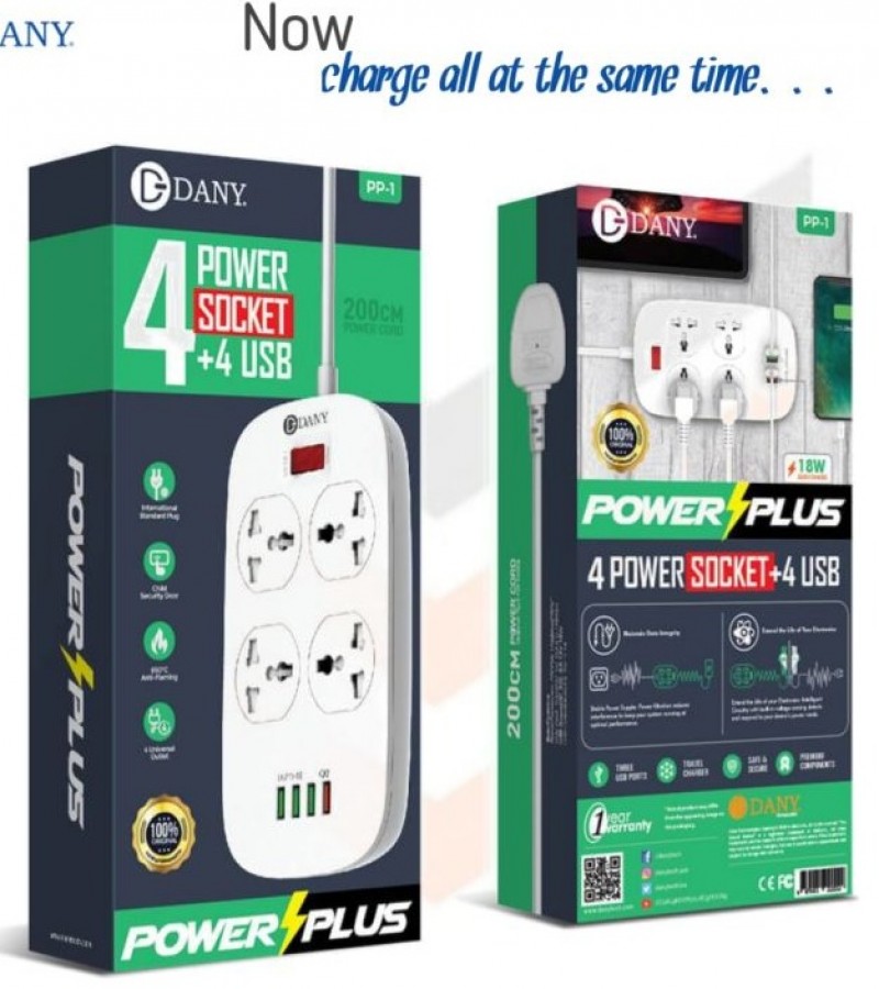 PP1 4 POWER SOCKET 4 USB (18W PD CHARGER)
