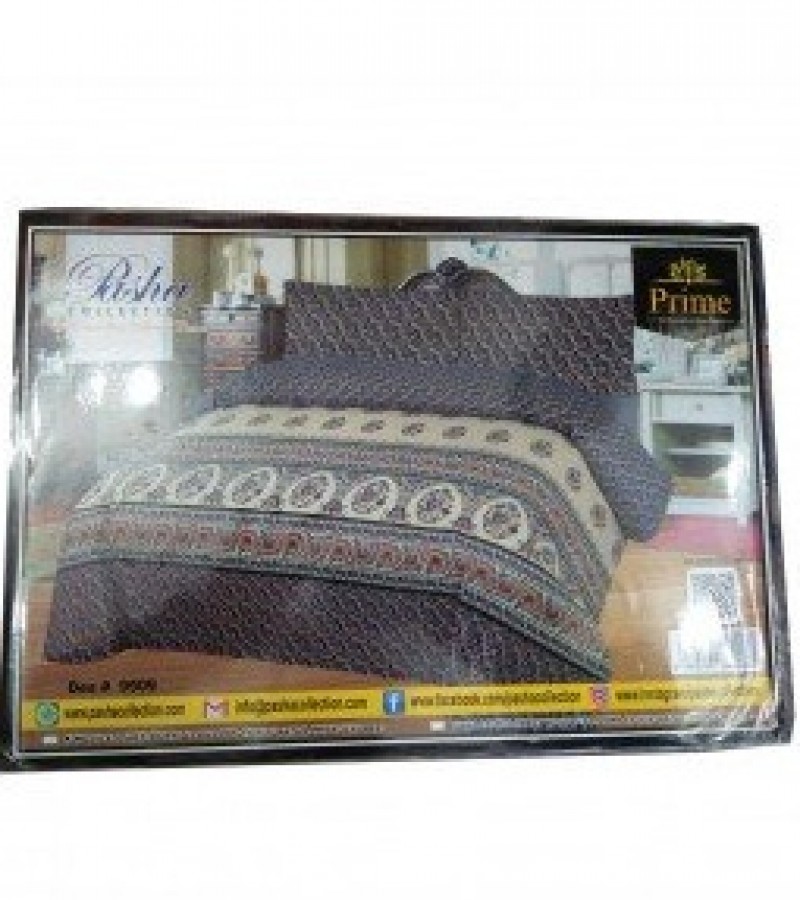 Prime King Size Double Bed Sheet Des-9509 With 2 Pillow Covers