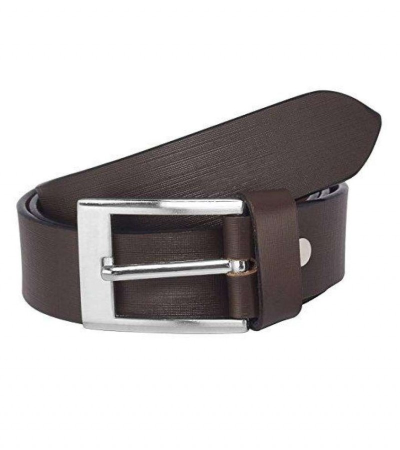 PURE CLASSY COW LEATHER BROWN STRAP BELT