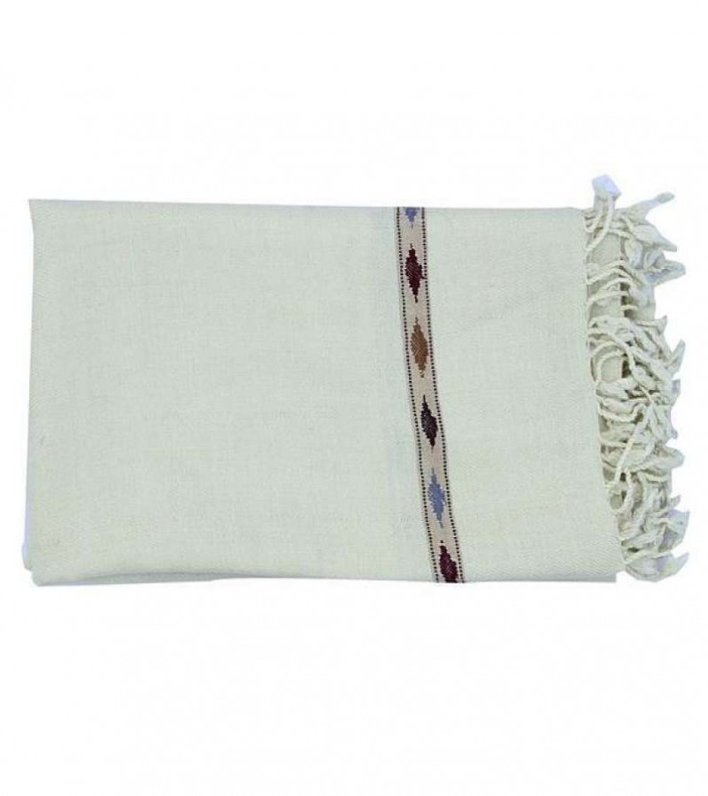 Pure woolen shawls(chaddar) for men - White
