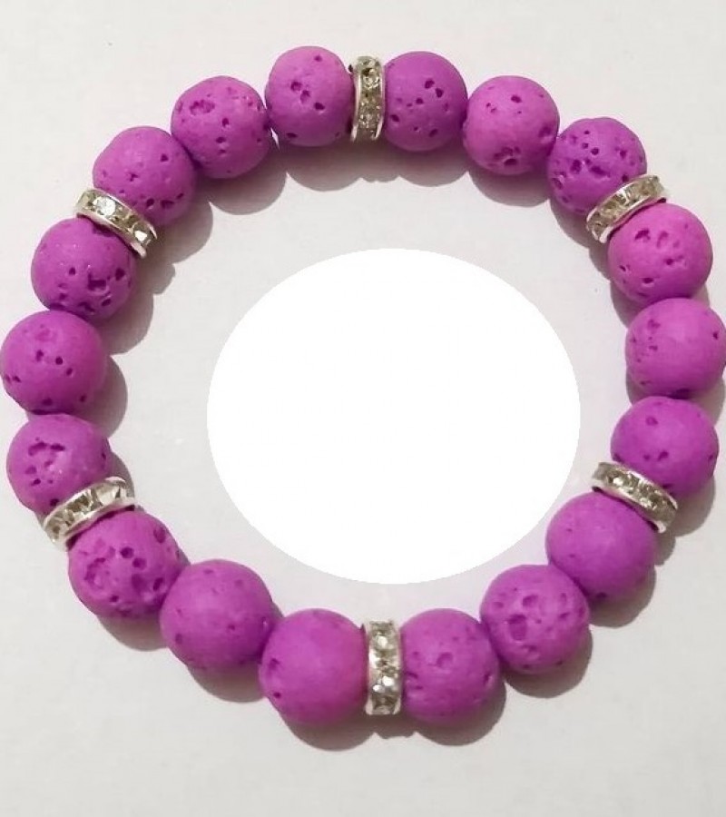 Purple Lava/Volcanic Beads Bracelet