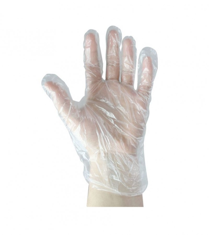Plastic Polythene Disposable Gloves – 100 Pcs