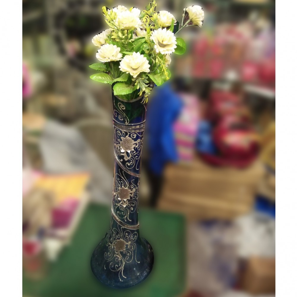 Qalam Printed Glass Vase Guldaan For Home Decoration