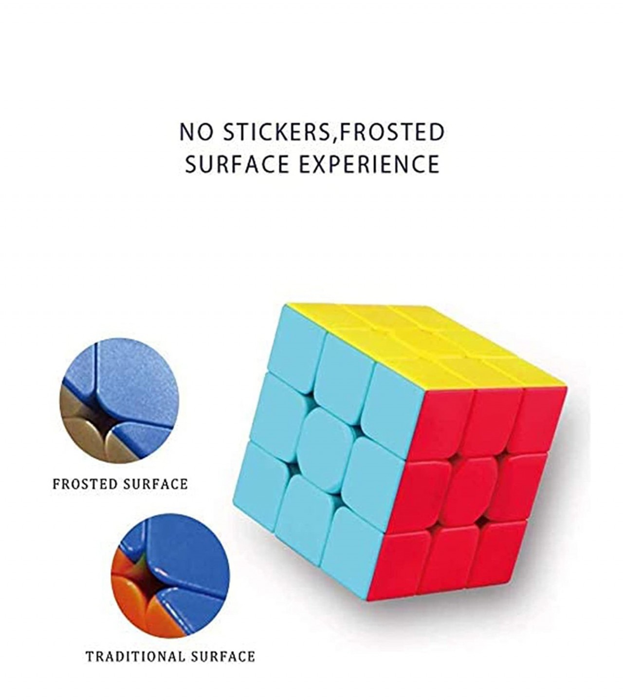Qiyi Warrior Rubiks Cube Puzzle – 3x3 Stickerless Magic Speed Cube 3x3x3 Puzzles Toys