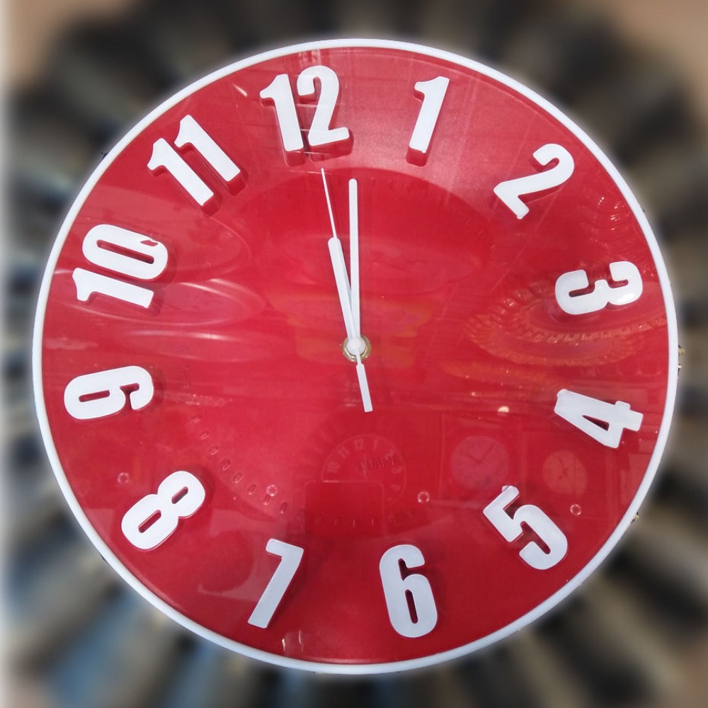 Quartz Plastic Red Wall Clock