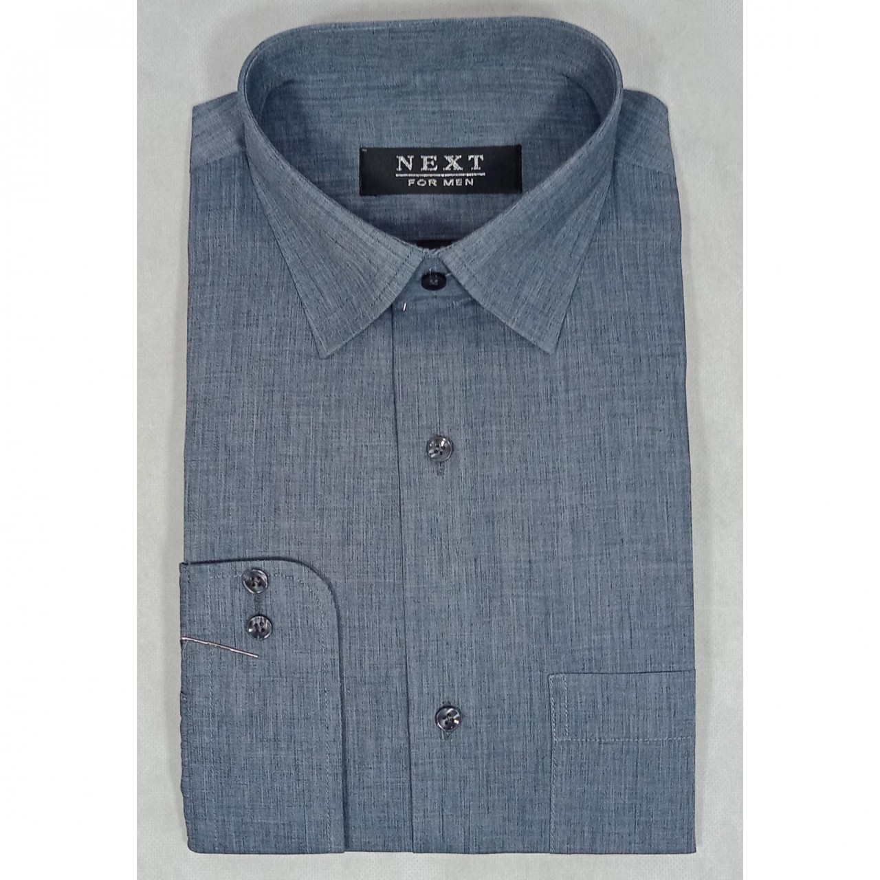 Raven Chambray Formal Shirt For Men - Double Needle Stitching