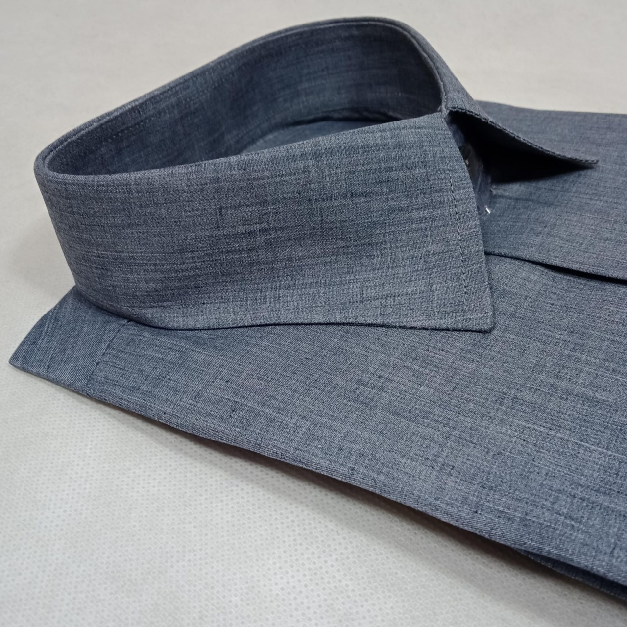 Raven Chambray Formal Shirt For Men - Double Needle Stitching