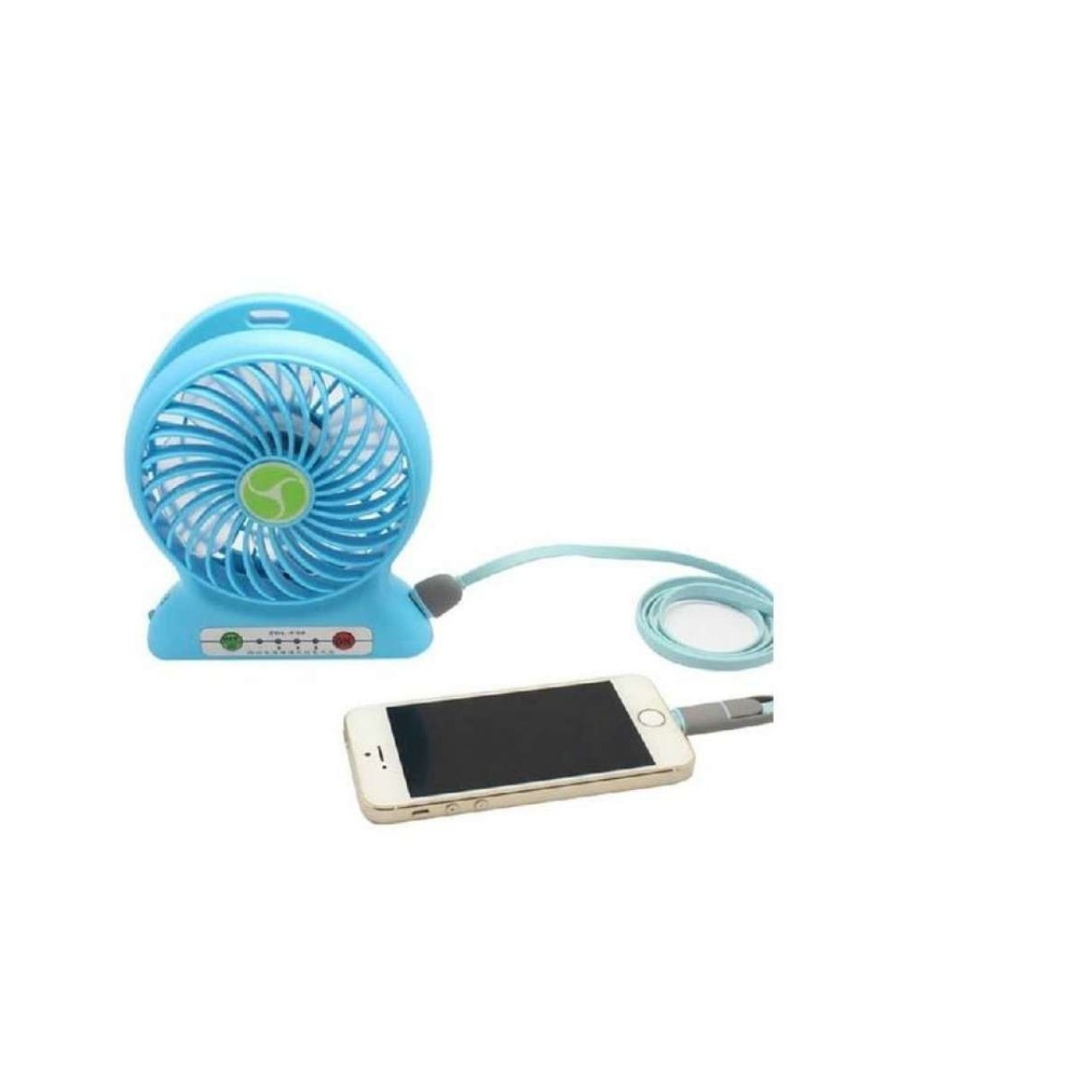 Rechargeable Mini Portable Fan with Power Bank - Blue