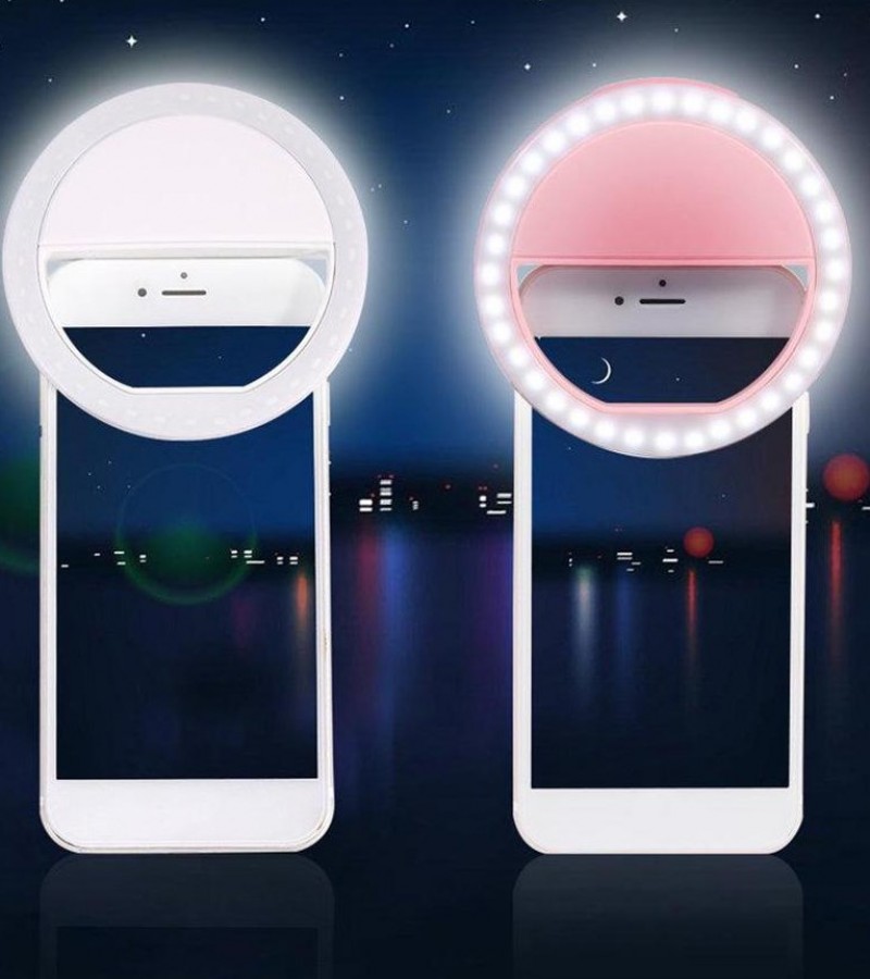 Rechargeable Mini Selfie Ring Light in 3 Shades for Mobile Selfi