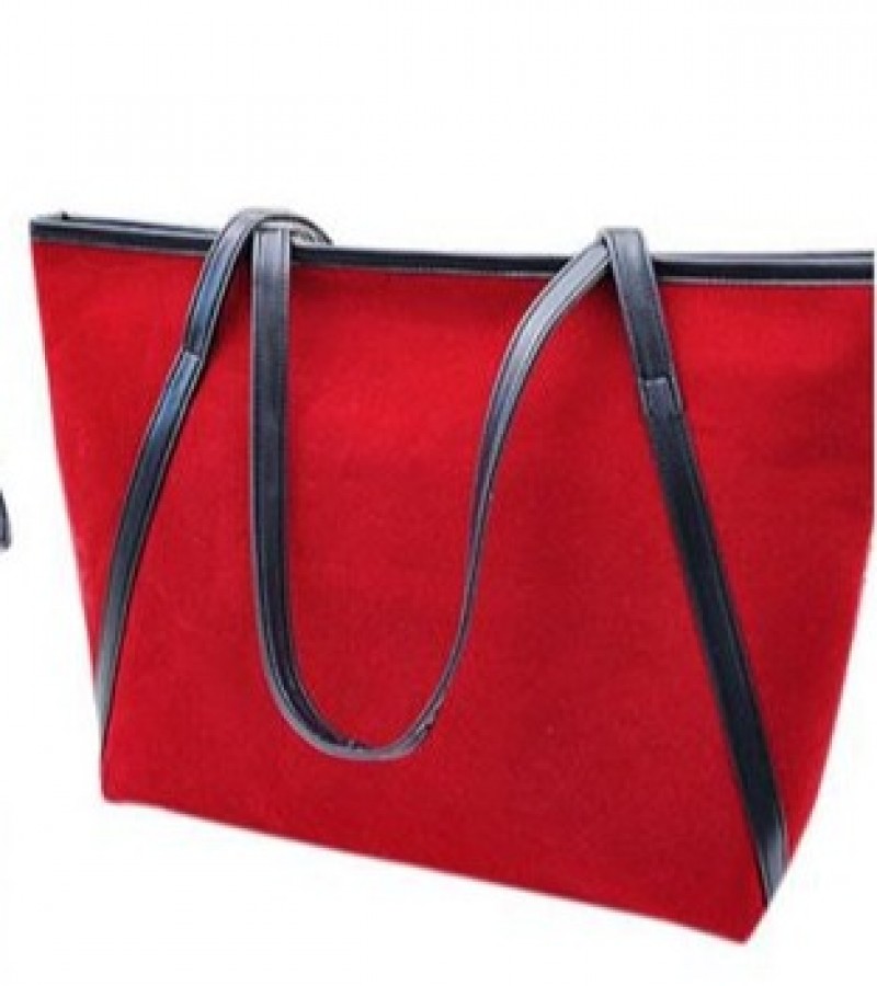 Red Suede Leather Bag