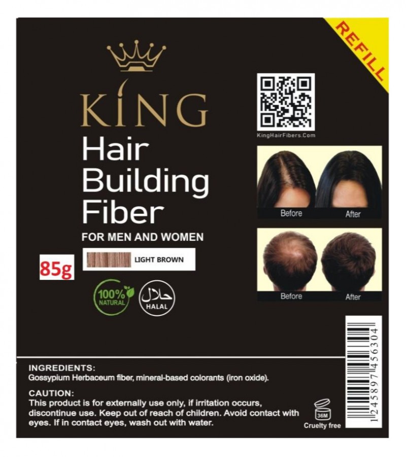 Refill King Hair Fibers Light Brown 85 Gram Refill Your Existing Fiber Bottle