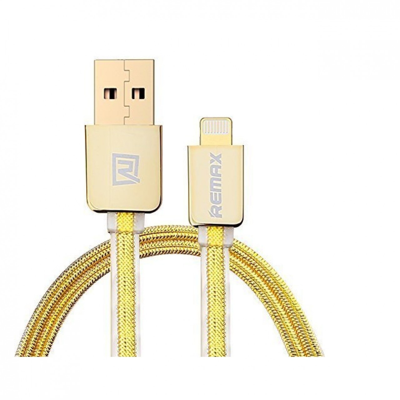 Remax Flat Core Golden Charging Data Cable For iPhone