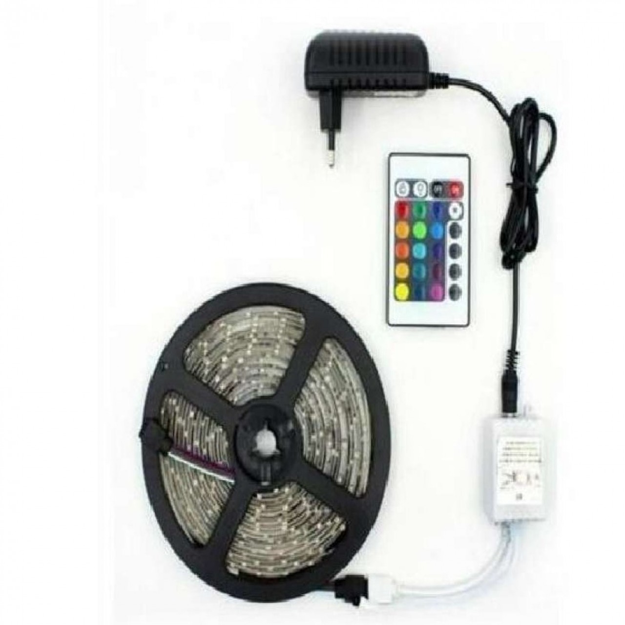 RGB Remote Control Led Strip Light - With 12 V Adapter