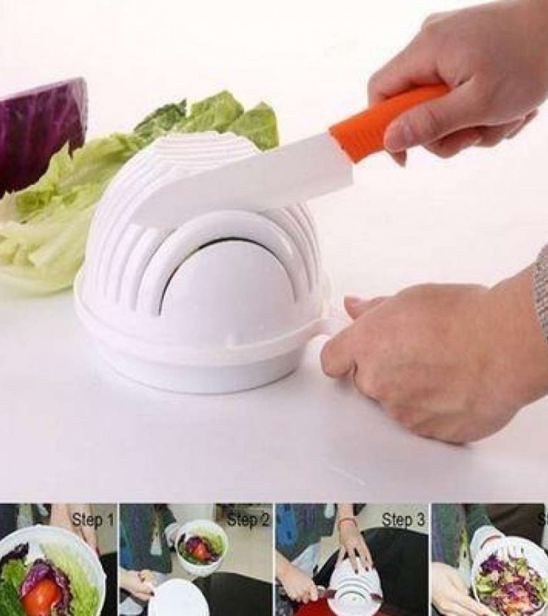 Salad Cutter Bowl - White