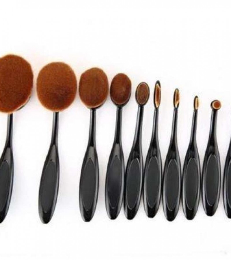 Set Of 10 - Professional Makeup Brushes
