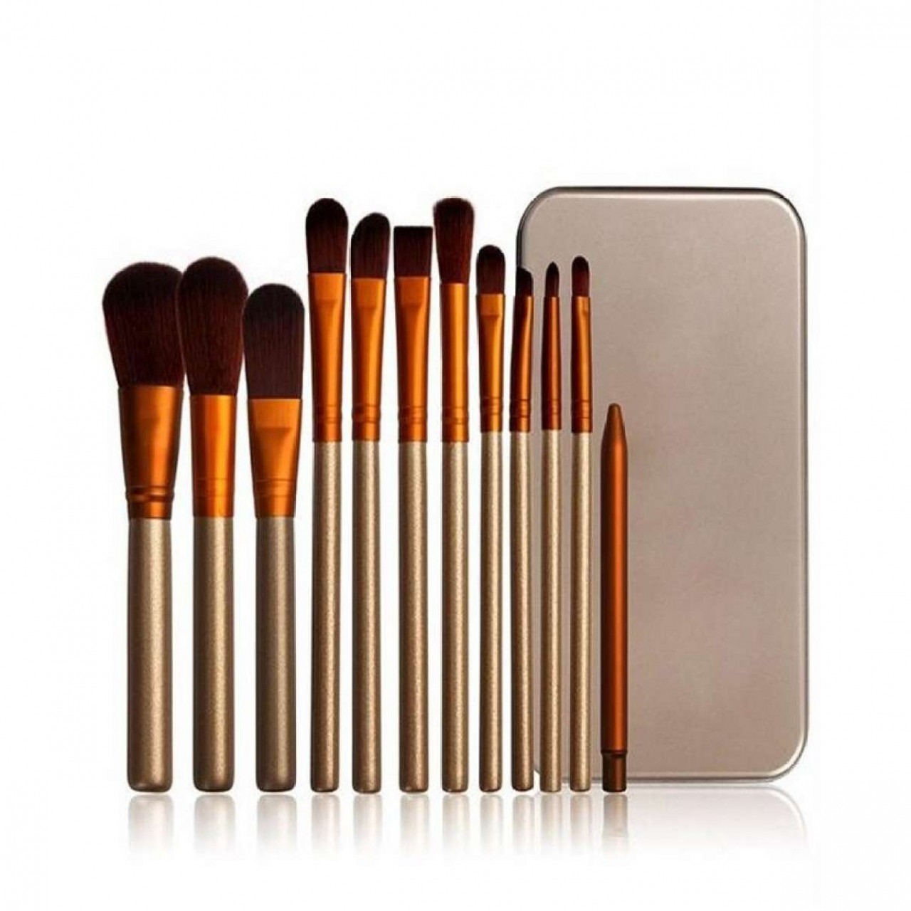 Makeup Brushes - Brown - Set of 12