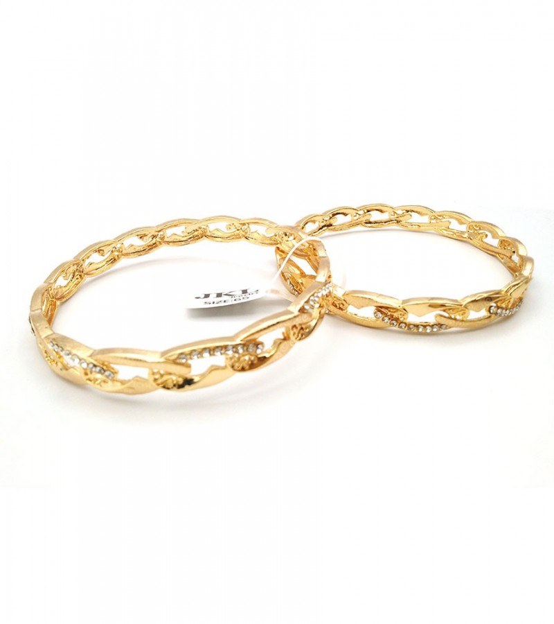 Set of 2 Gold Color Bangles For women