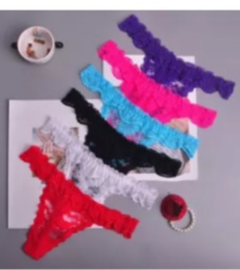 Set of 3 Popular Style Sexy Ladies Transparent Lace Thongs Sexy Girls G-String Women Panties