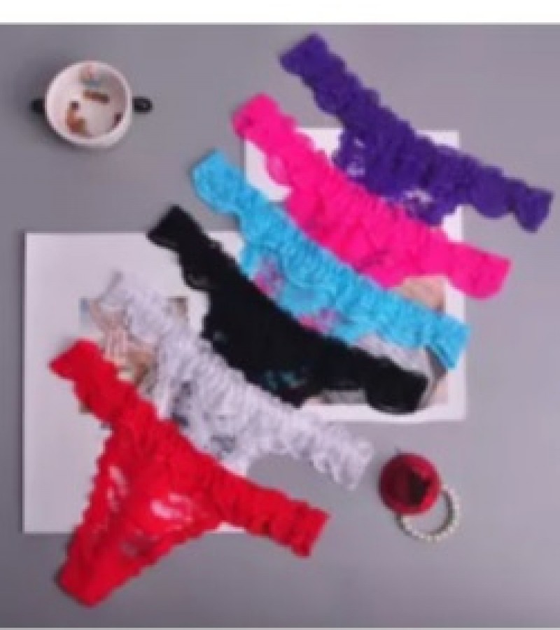 Set of 3 Popular Style Sexy Ladies Transparent Lace Thongs Sexy Girls G-String Women Panties