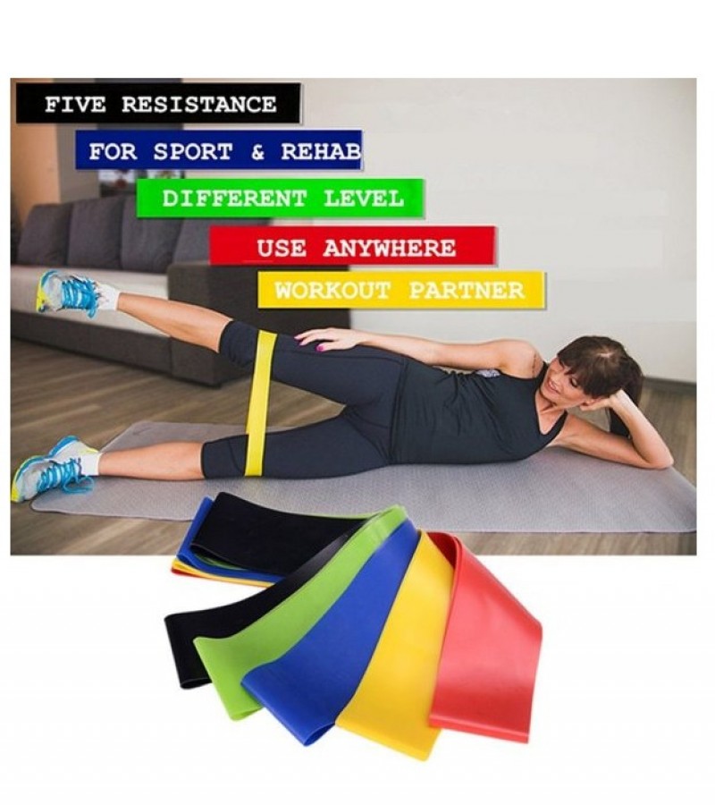 SET OF 5 LOOP EXERCISE BANDS-RACINESS RESISTANCE BANDS