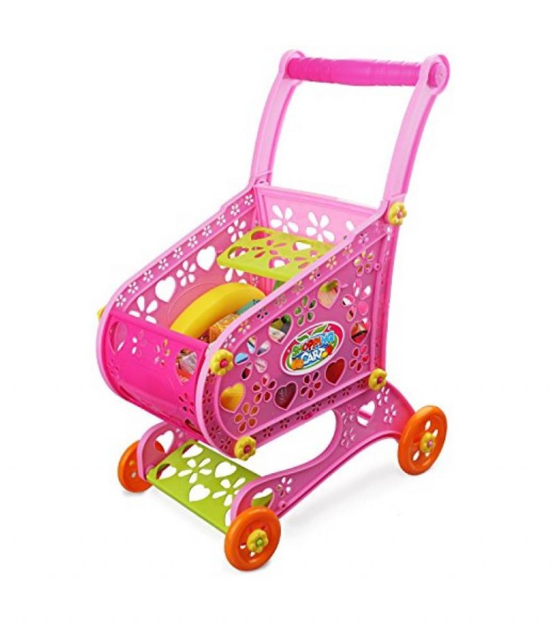 Shopping Cart Toy,Kids Grocery Trolley Pretend Shopping Set