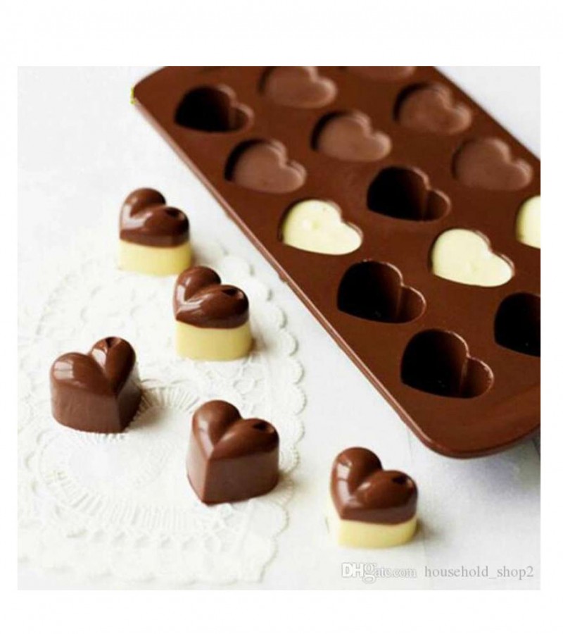 Silicone Chocolate Moulds Non-stick 15 cavity Love Heart Shape Chocolate Cake Molds