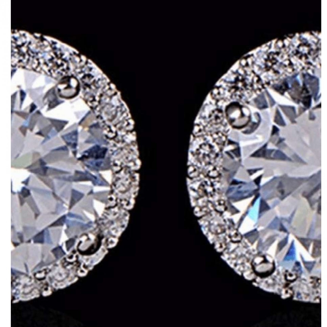 Silver Earrings With Zircon  For Women